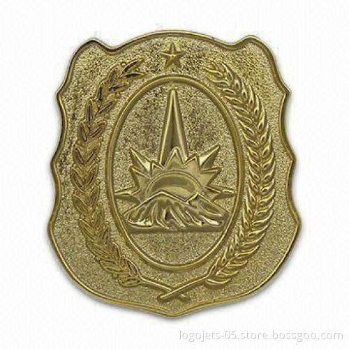 Police Badge, Made of Zinc Alloy, Customized Designs are Accepted